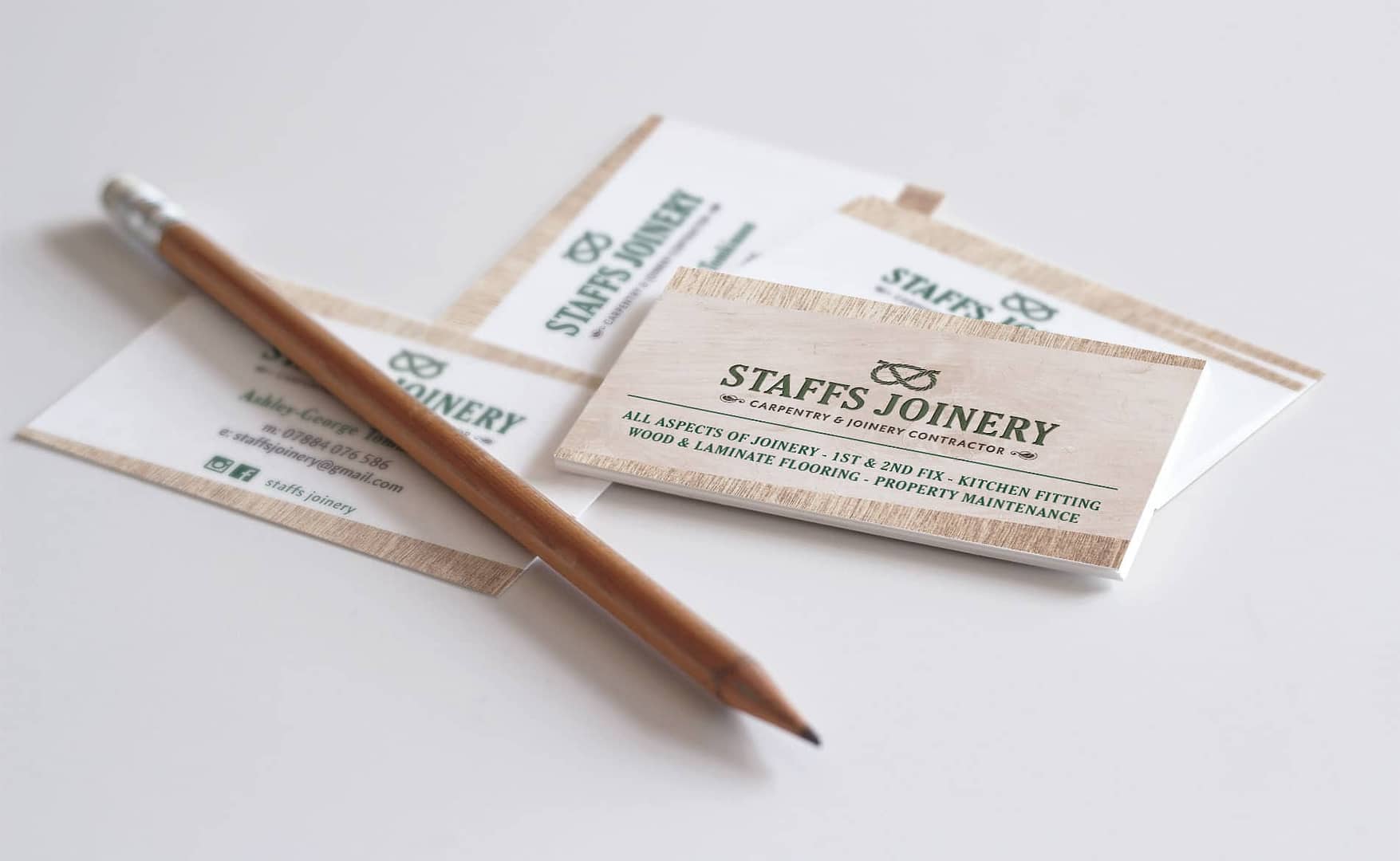 Graphic Design and Branding Services Staffs Joinery Business Card Design